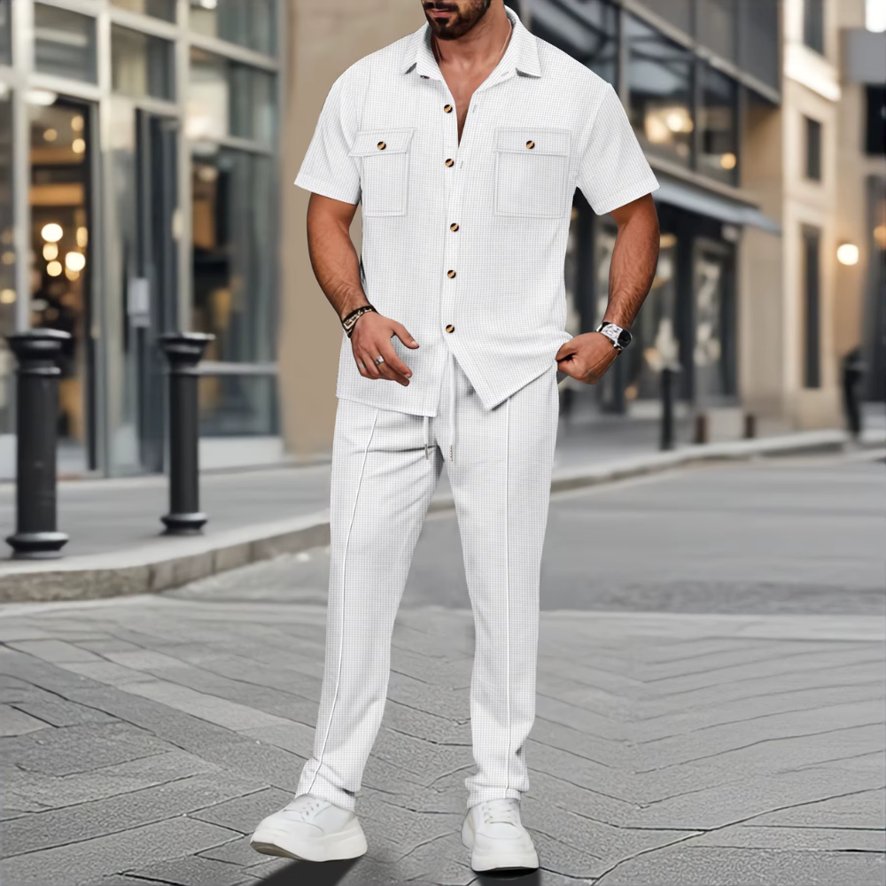 Luigi - Men's Waffle Shirt and Pants Set
