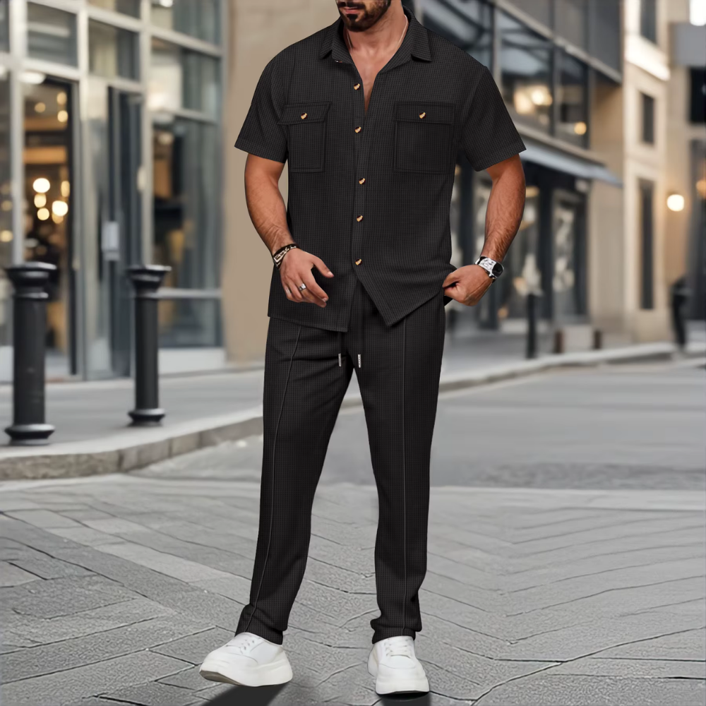 Luigi - Men's Waffle Shirt and Pants Set