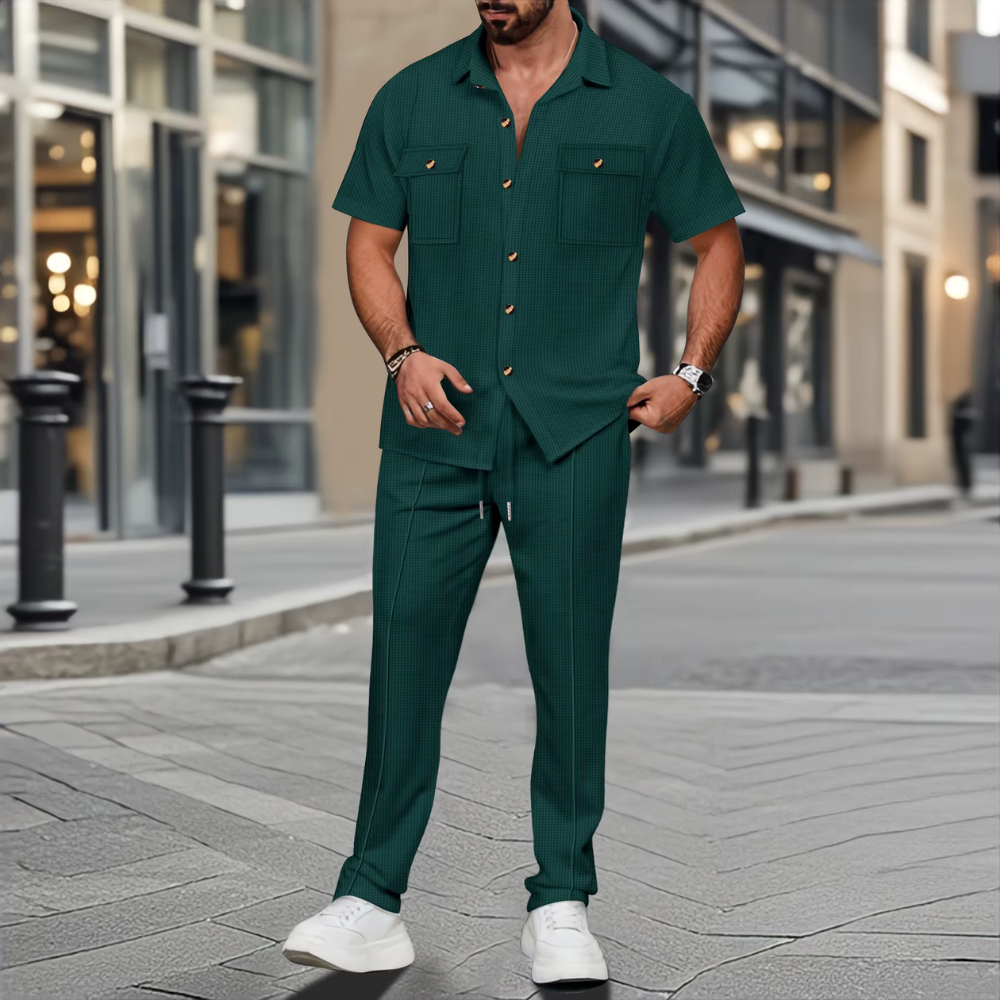 Luigi - Men's Waffle Shirt and Pants Set