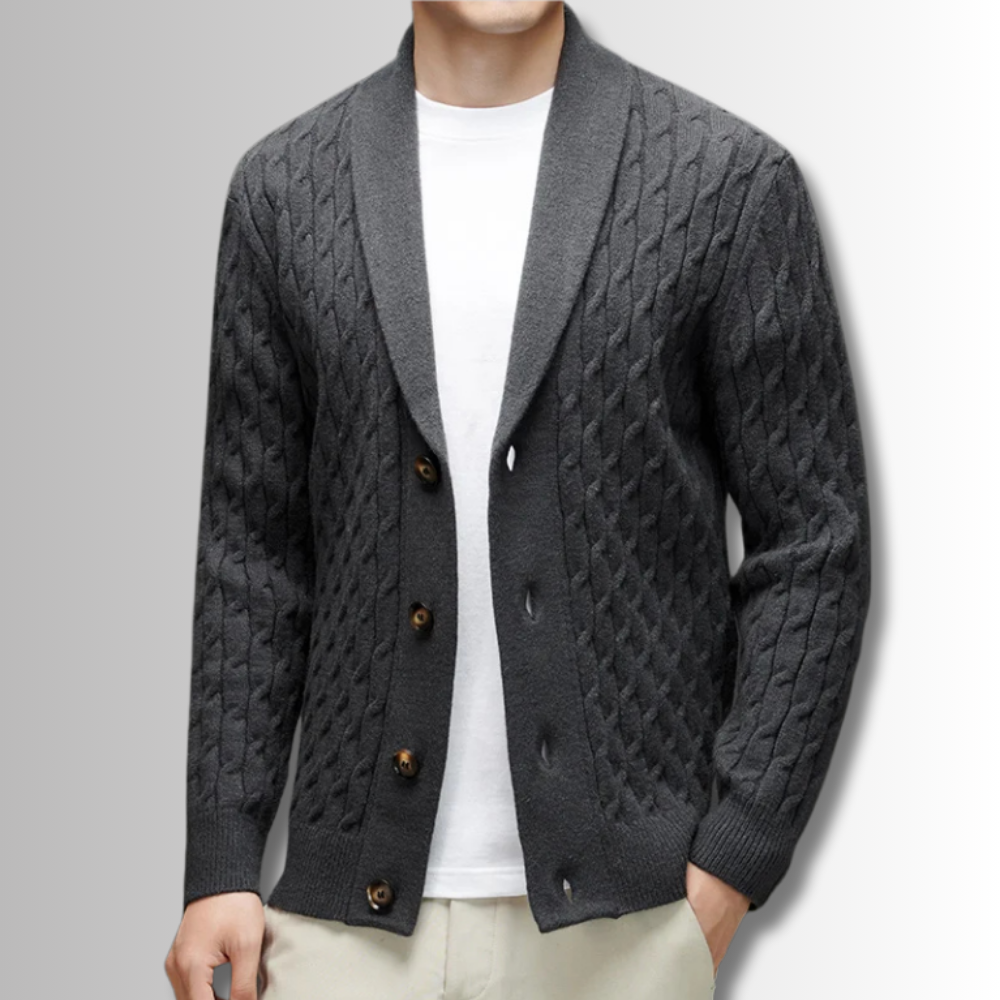 Alberto - Cardigan tressé en laine douce