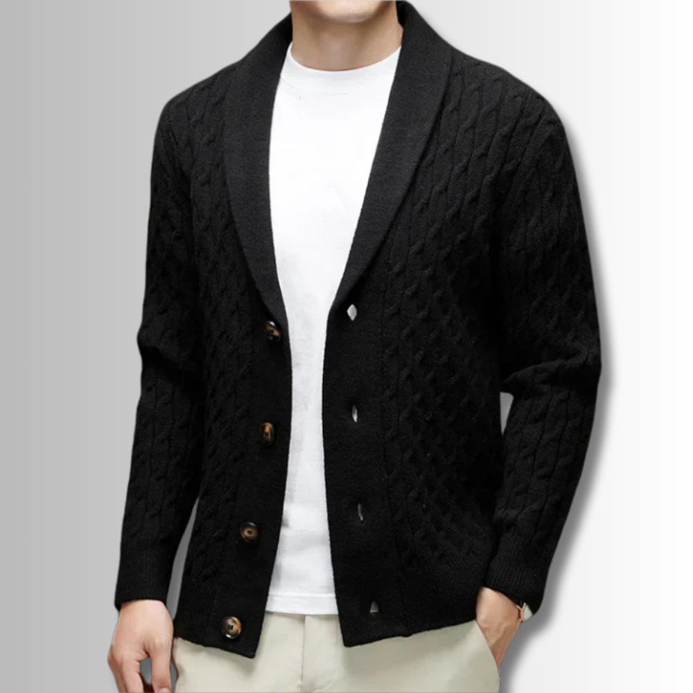 Alberto - Cardigan tressé en laine douce