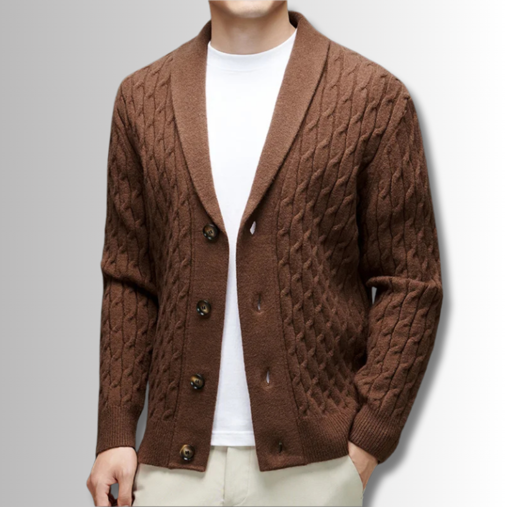 Alberto - Cardigan tressé en laine douce