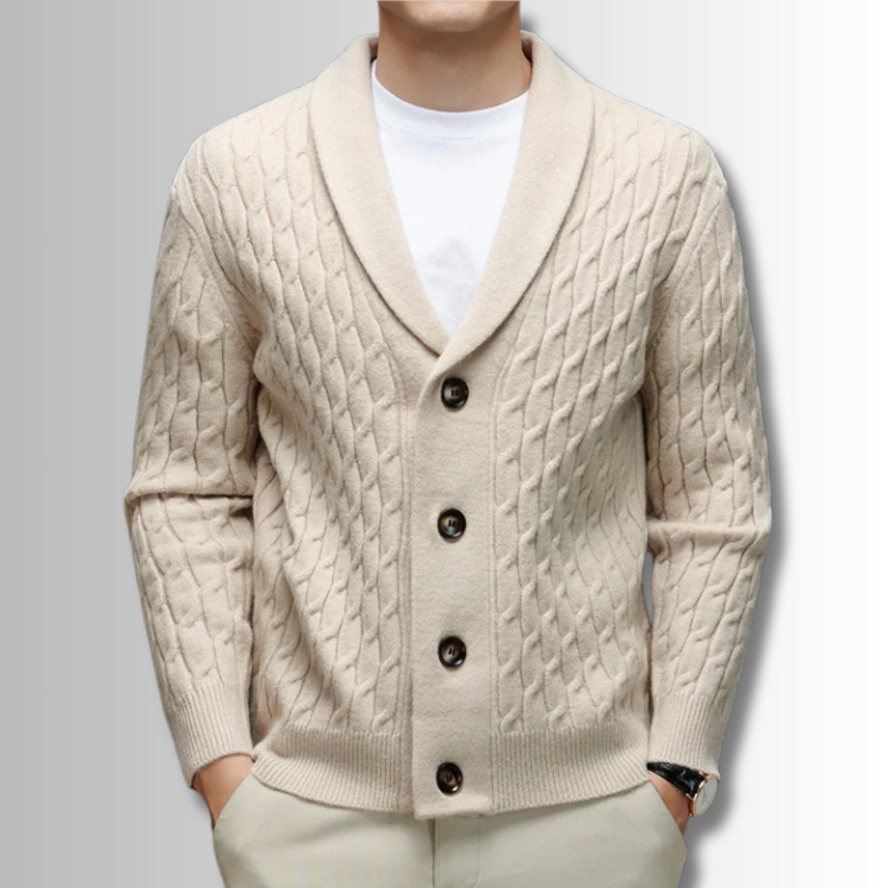 Alberto - Cardigan tressé en laine douce