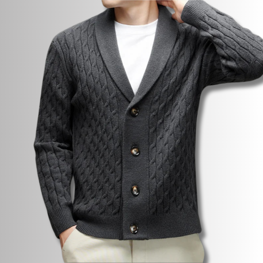 Alberto - Cardigan tressé en laine douce