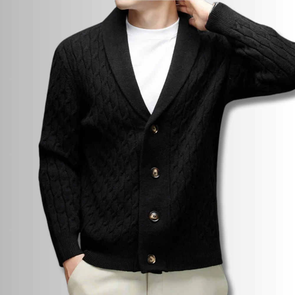 Alberto - Cardigan tressé en laine douce