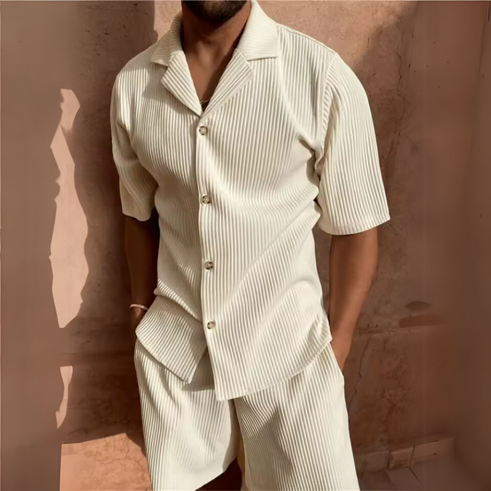 Milano - Men's Corduroy Shirt and Shorts Set