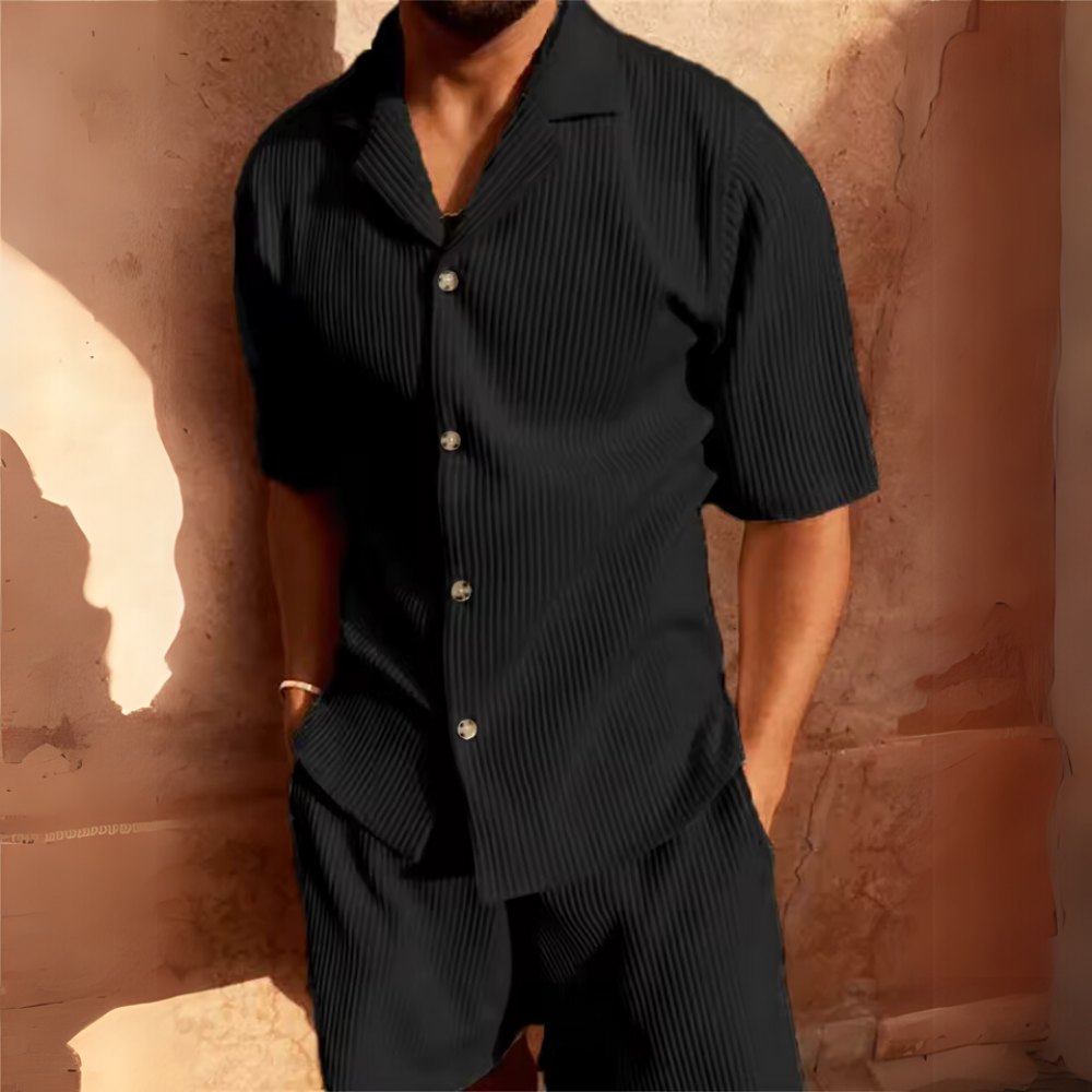 Milano - Men's Corduroy Shirt and Shorts Set