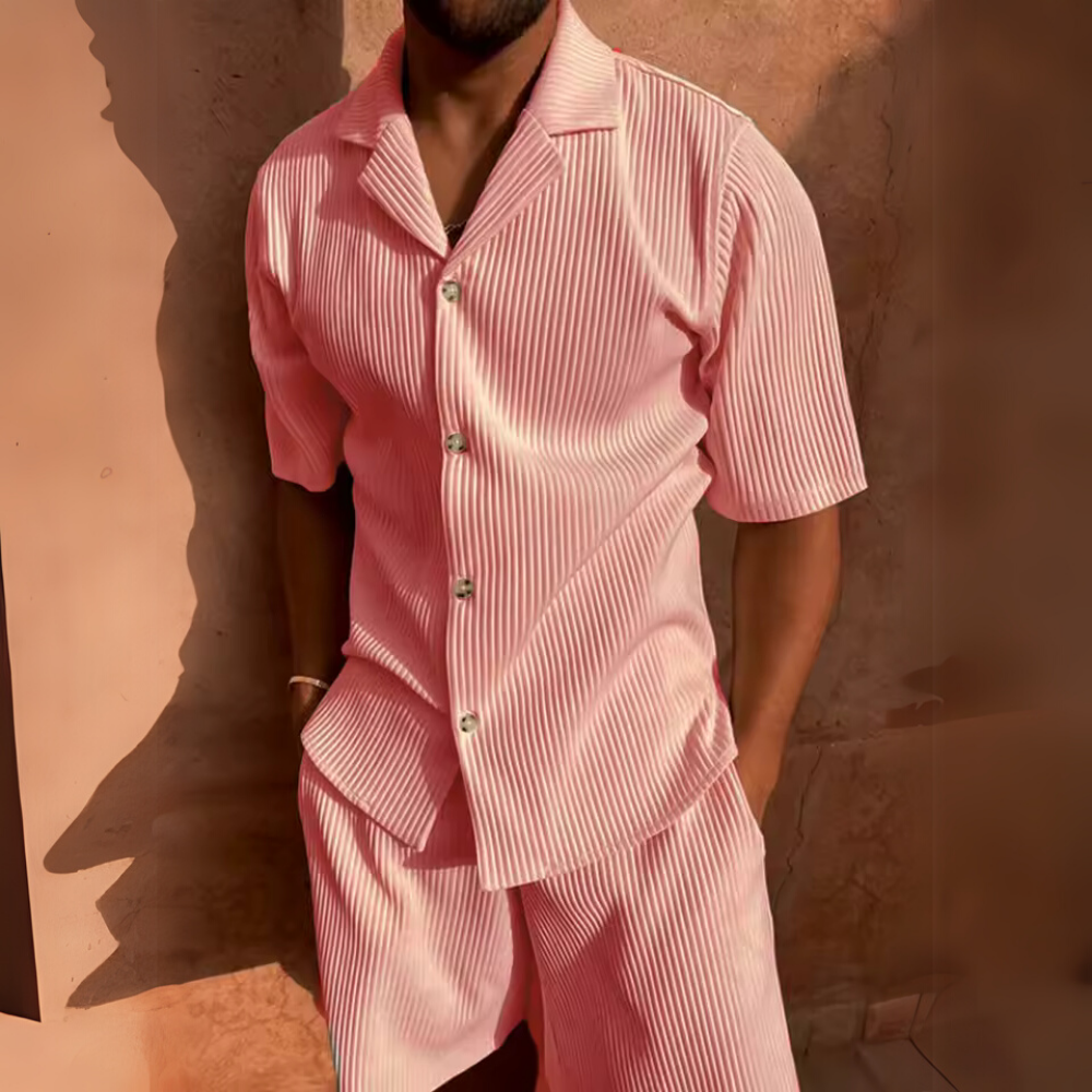 Milano - Men's Corduroy Shirt and Shorts Set