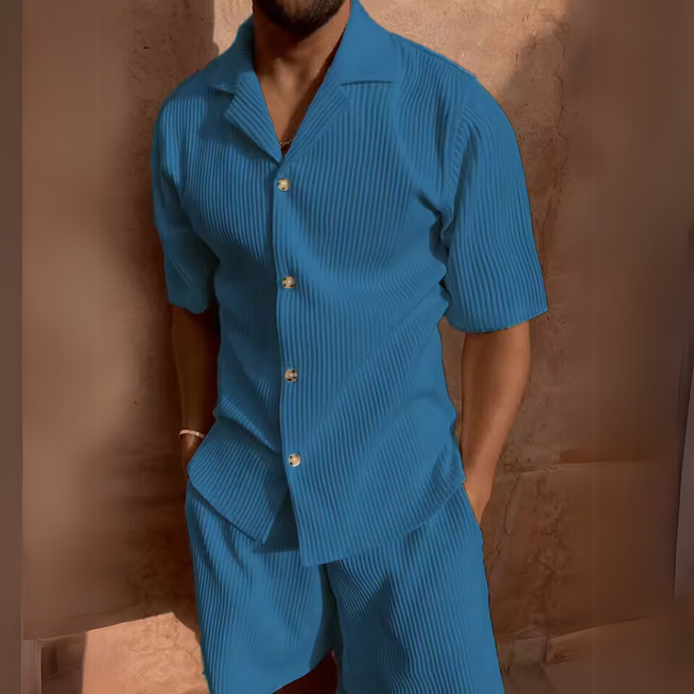 Milano - Men's Corduroy Shirt and Shorts Set