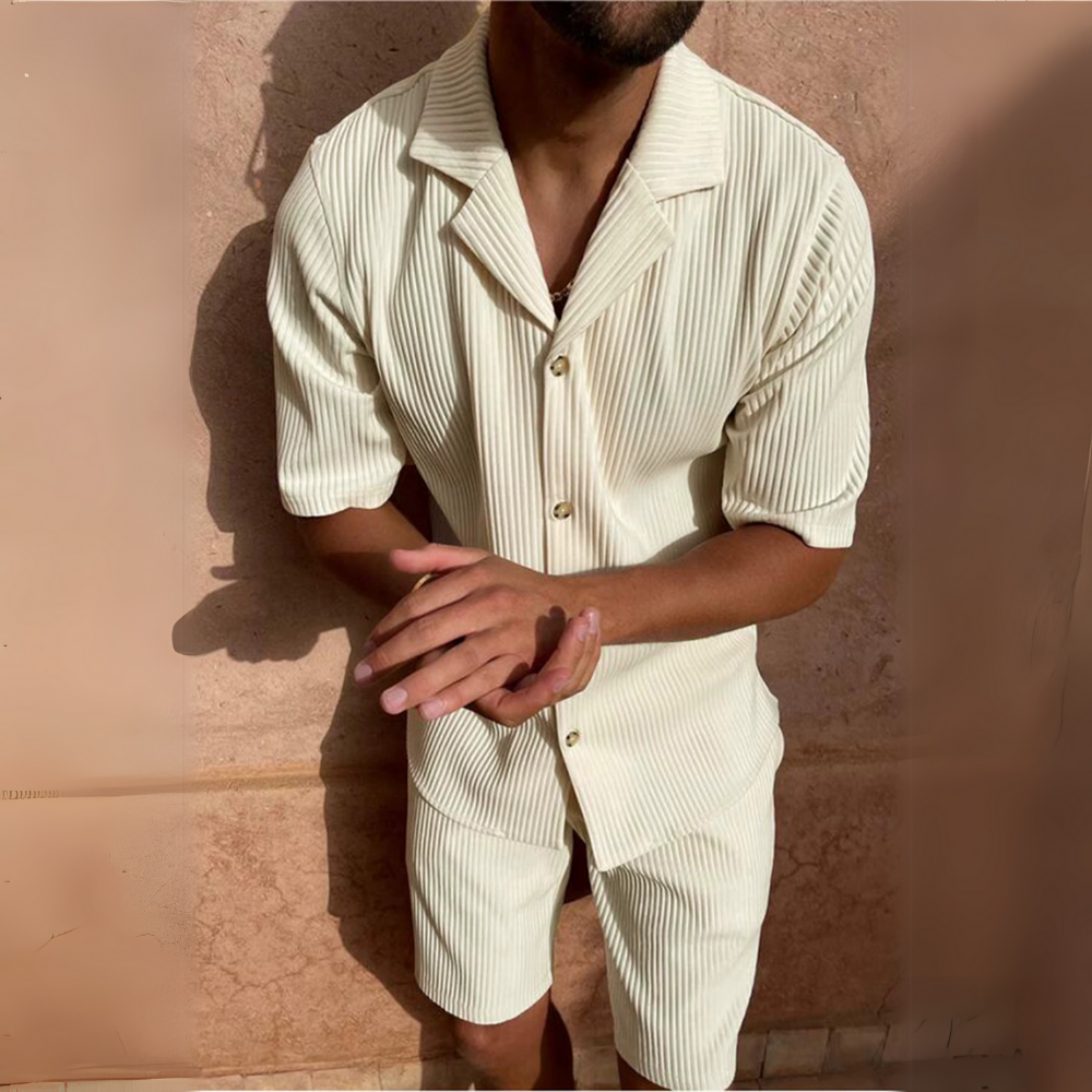 Milano - Men's Corduroy Shirt and Shorts Set
