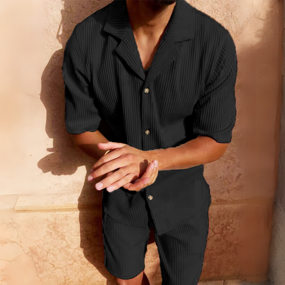 Milano - Men's Corduroy Shirt and Shorts Set