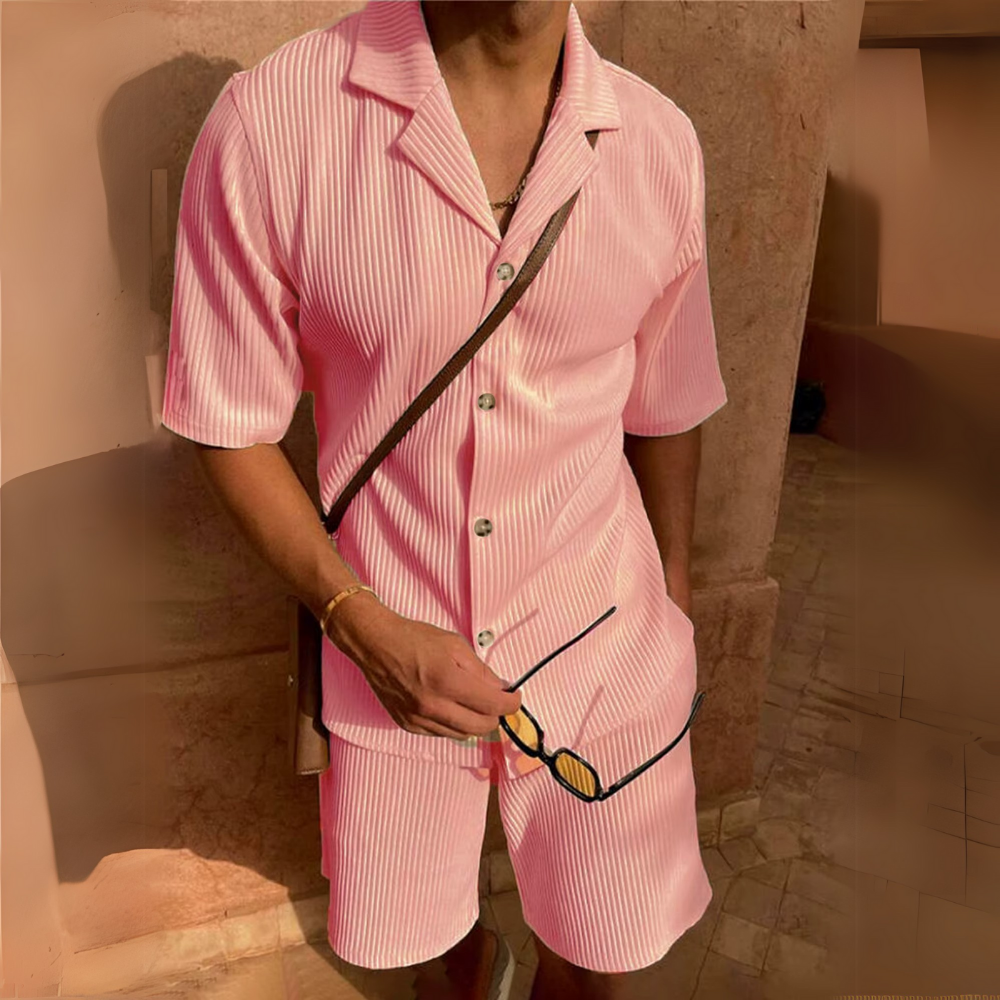 Milano - Men's Corduroy Shirt and Shorts Set