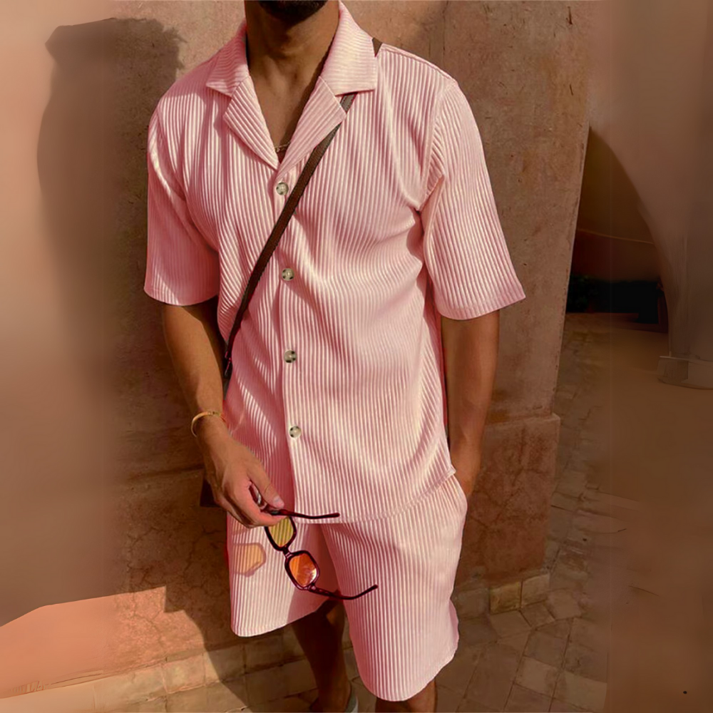 Milano - Men's Corduroy Shirt and Shorts Set
