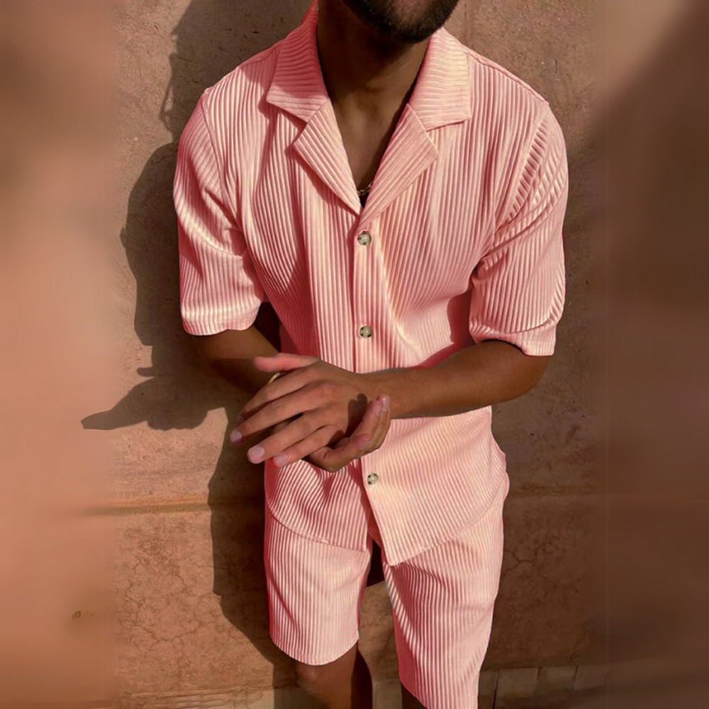 Milano - Men's Corduroy Shirt and Shorts Set
