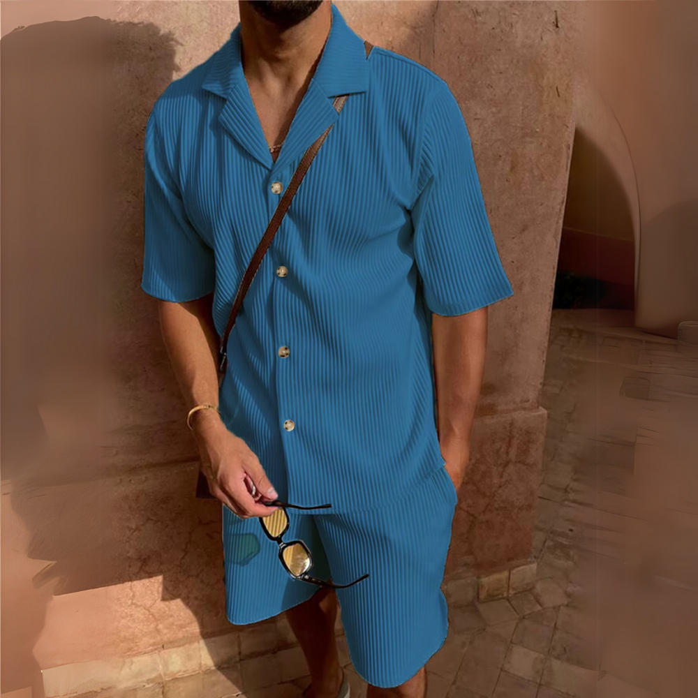 Milano - Men's Corduroy Shirt and Shorts Set