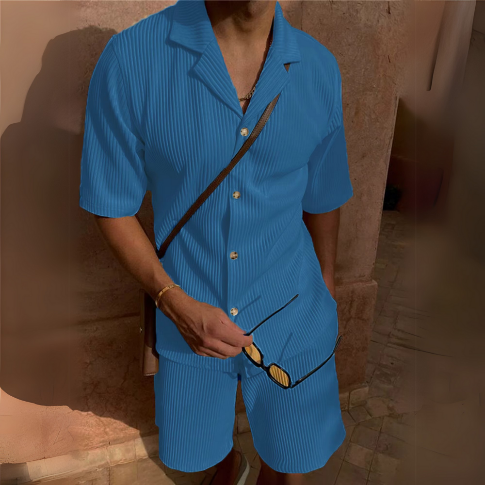 Milano - Men's Corduroy Shirt and Shorts Set