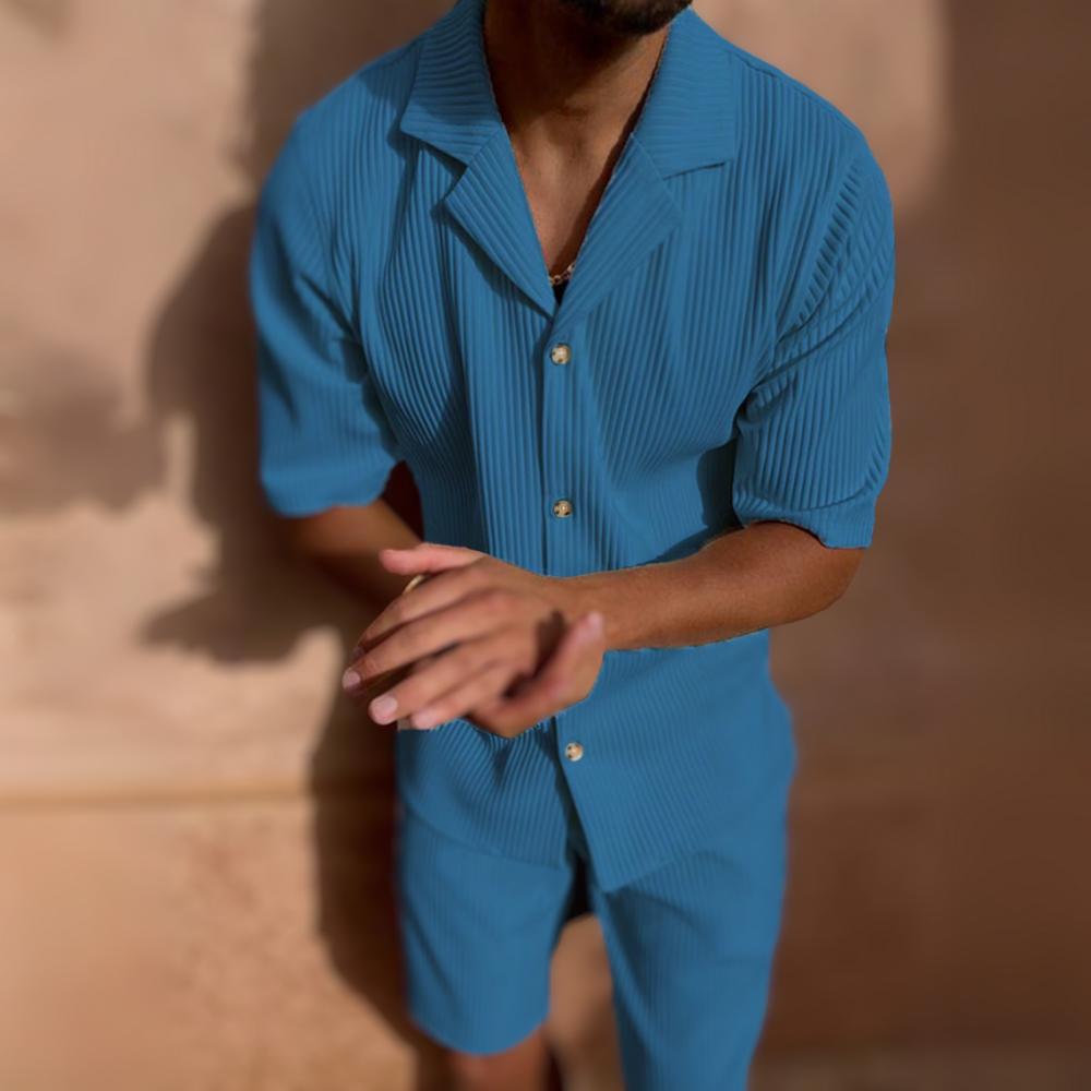 Milano - Men's Corduroy Shirt and Shorts Set