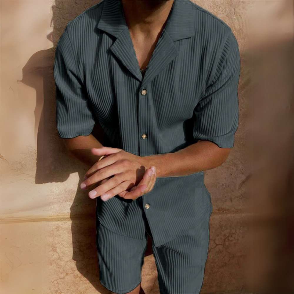 Milano - Men's Corduroy Shirt and Shorts Set
