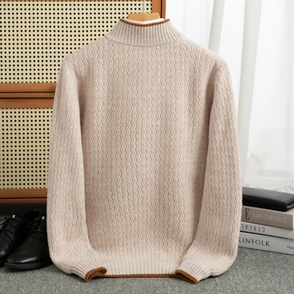 Luca - Pull zippé 1/4 100 % pure laine