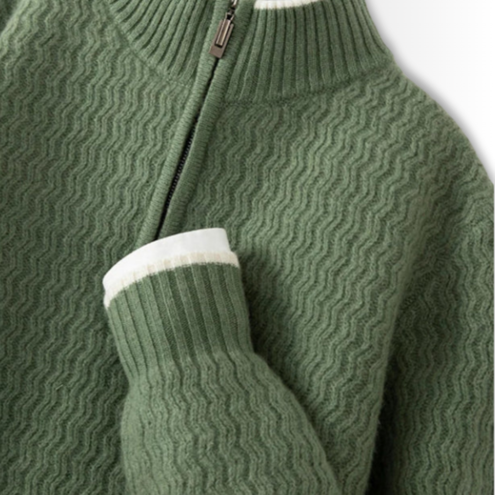 Luca - Pull zippé 1/4 100 % pure laine