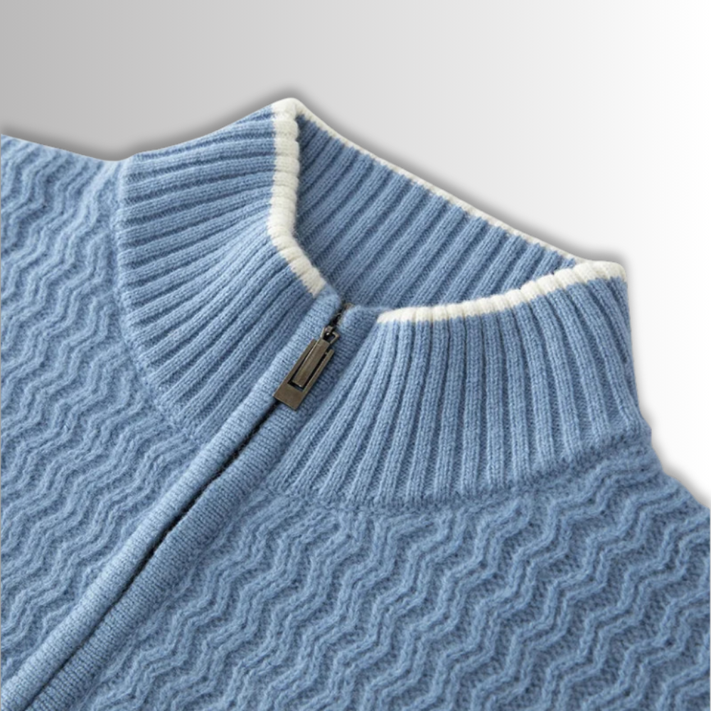 Luca - Pull zippé 1/4 100 % pure laine