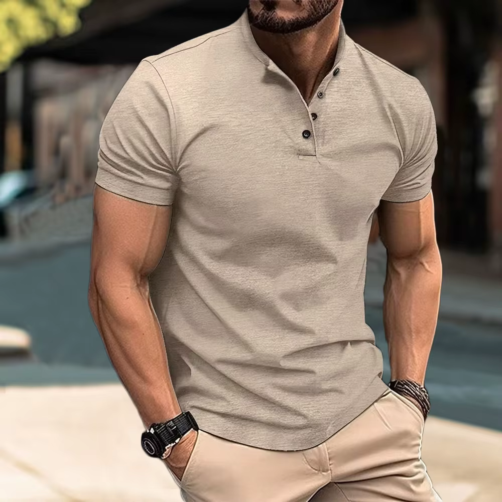 Giorgio - Men's Casual Button V-Shirt