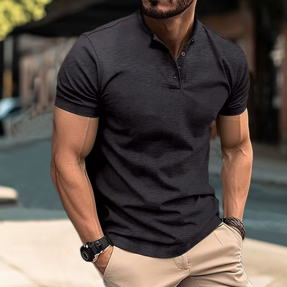Giorgio - Men's Casual Button V-Shirt