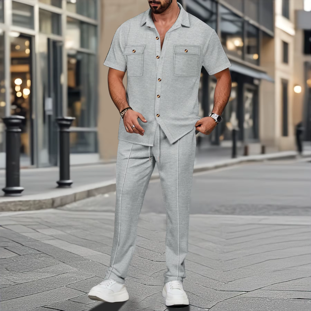 Luigi - Men's  Waffle Shirt and Pants Set