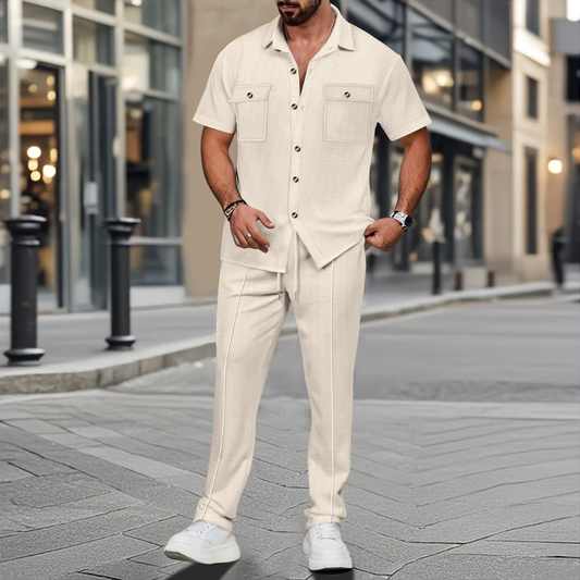 Luigi - Men's  Waffle Shirt and Pants Set