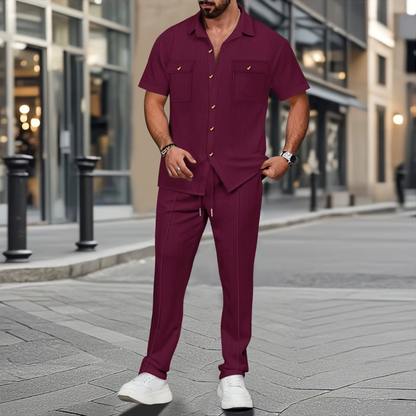 Luigi - Men's  Waffle Shirt and Pants Set