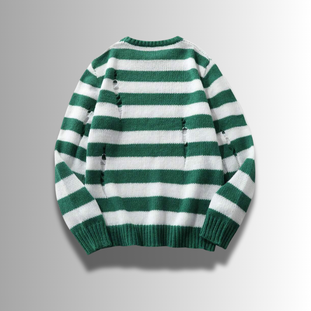 Tiziano - Ripped Striped Sweater