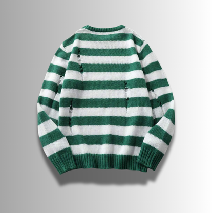 Tiziano - Ripped Striped Sweater