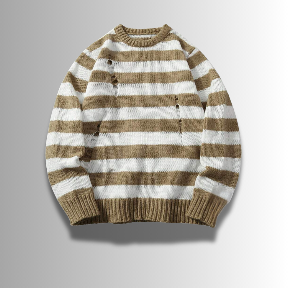 Tiziano - Ripped Striped Sweater