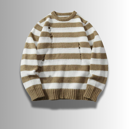 Tiziano - Ripped Striped Sweater