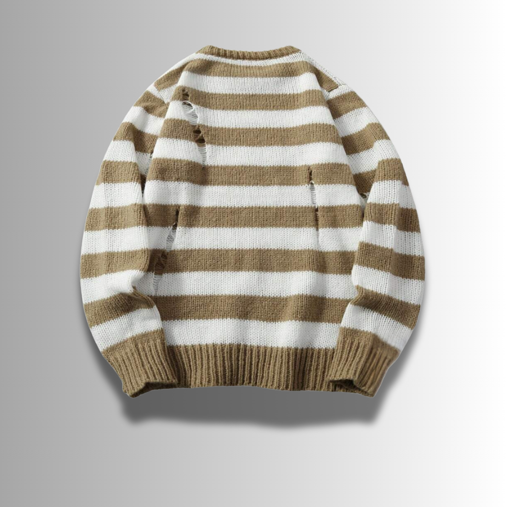 Tiziano - Ripped Striped Sweater