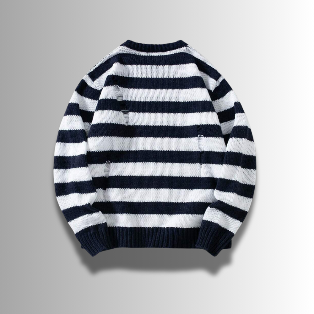 Tiziano - Ripped Striped Sweater