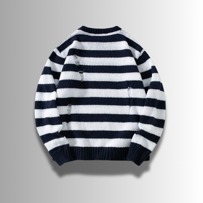 Tiziano - Ripped Striped Sweater