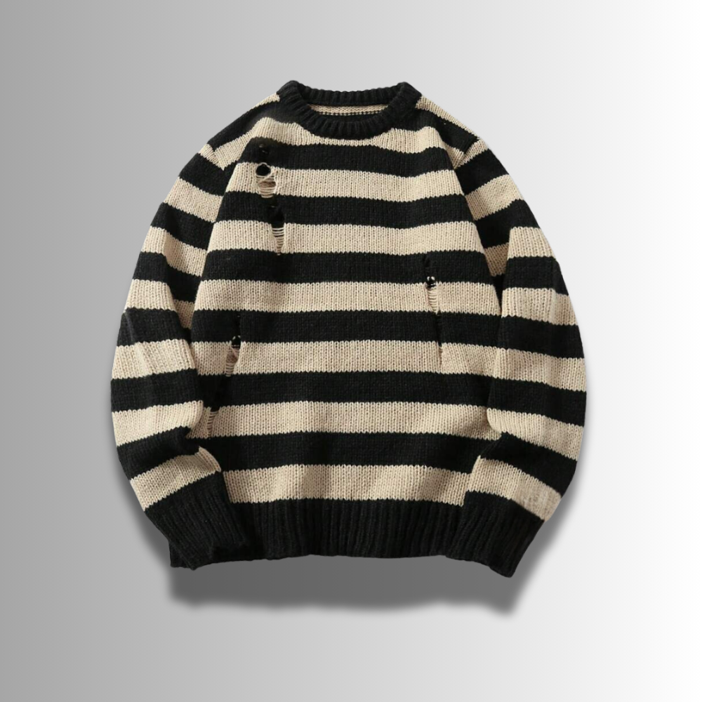 Tiziano - Ripped Striped Sweater