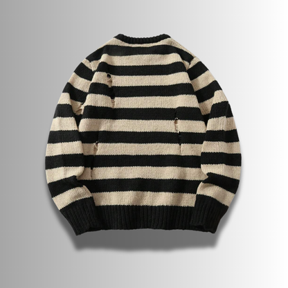 Tiziano - Ripped Striped Sweater