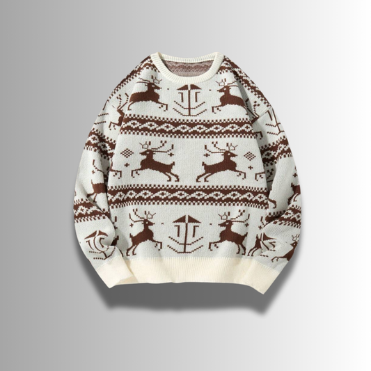 Aristide - Geometric Reindeer Sweater