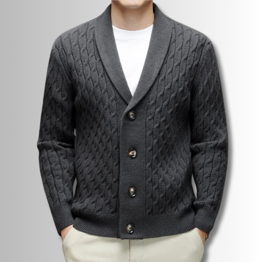 Alberto - Wool Soft Braid Cardigan