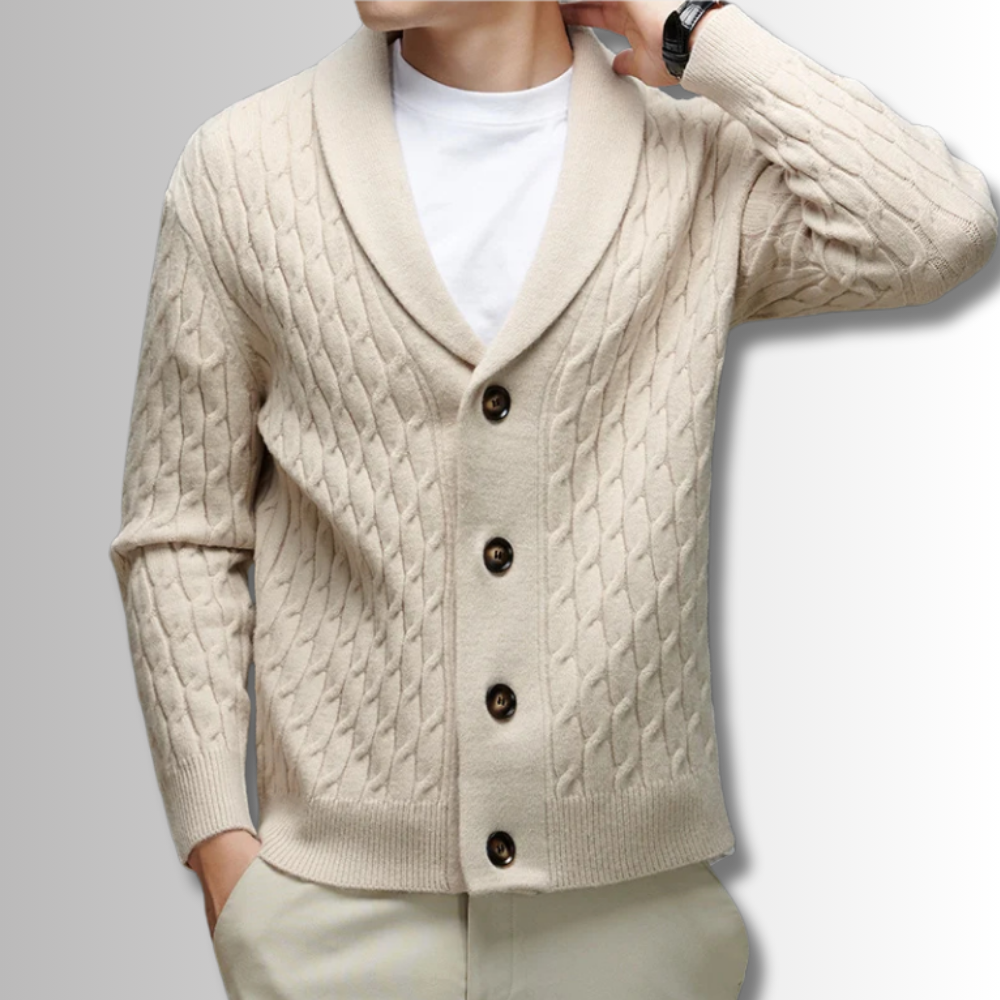 Alberto - Wool Soft Braid Cardigan