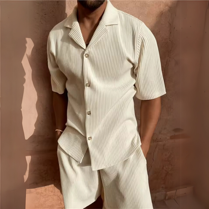 Milano - Men's Corduroy Shirt and Shorts Set