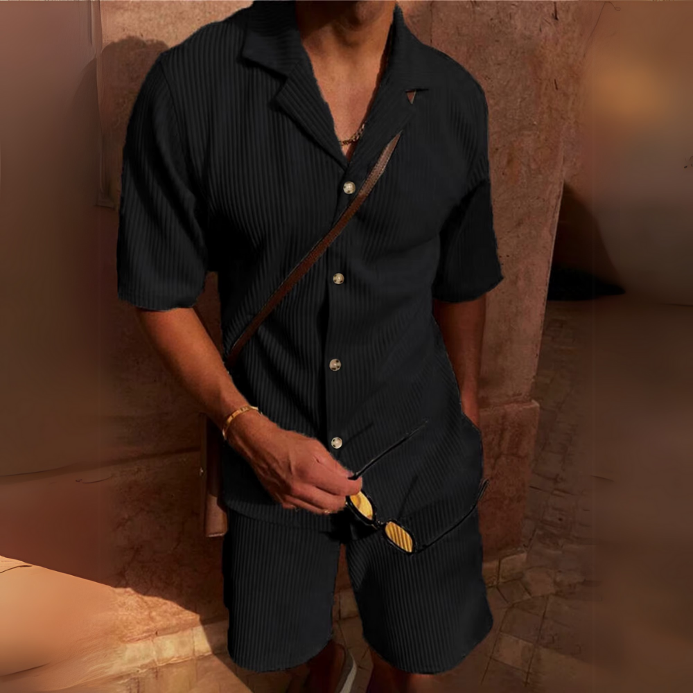 Milano - Men's Corduroy Shirt and Shorts Set