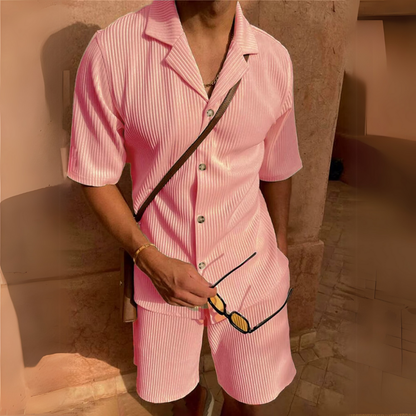 Milano - Men's Corduroy Shirt and Shorts Set