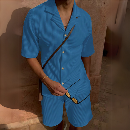Milano - Men's Corduroy Shirt and Shorts Set