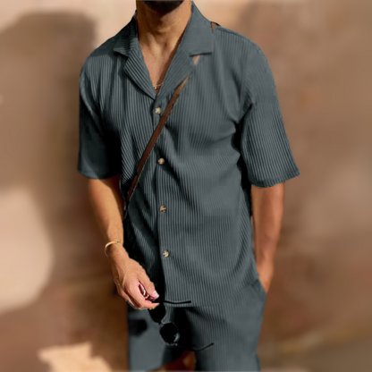 Milano - Men's Corduroy Shirt and Shorts Set