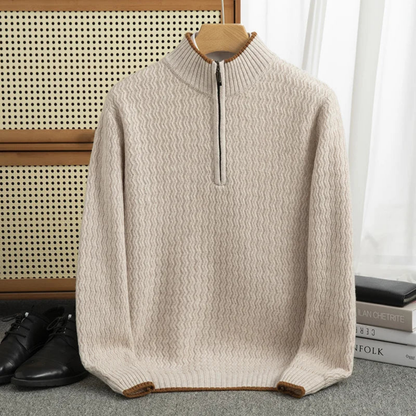 Luca - 100% Pure Wool Quarter Zip Sweater