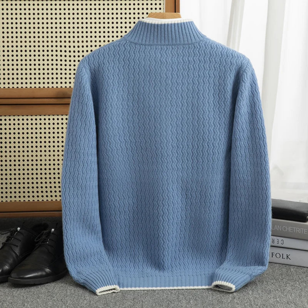 Luca - 100% Pure Wool Quarter Zip Sweater