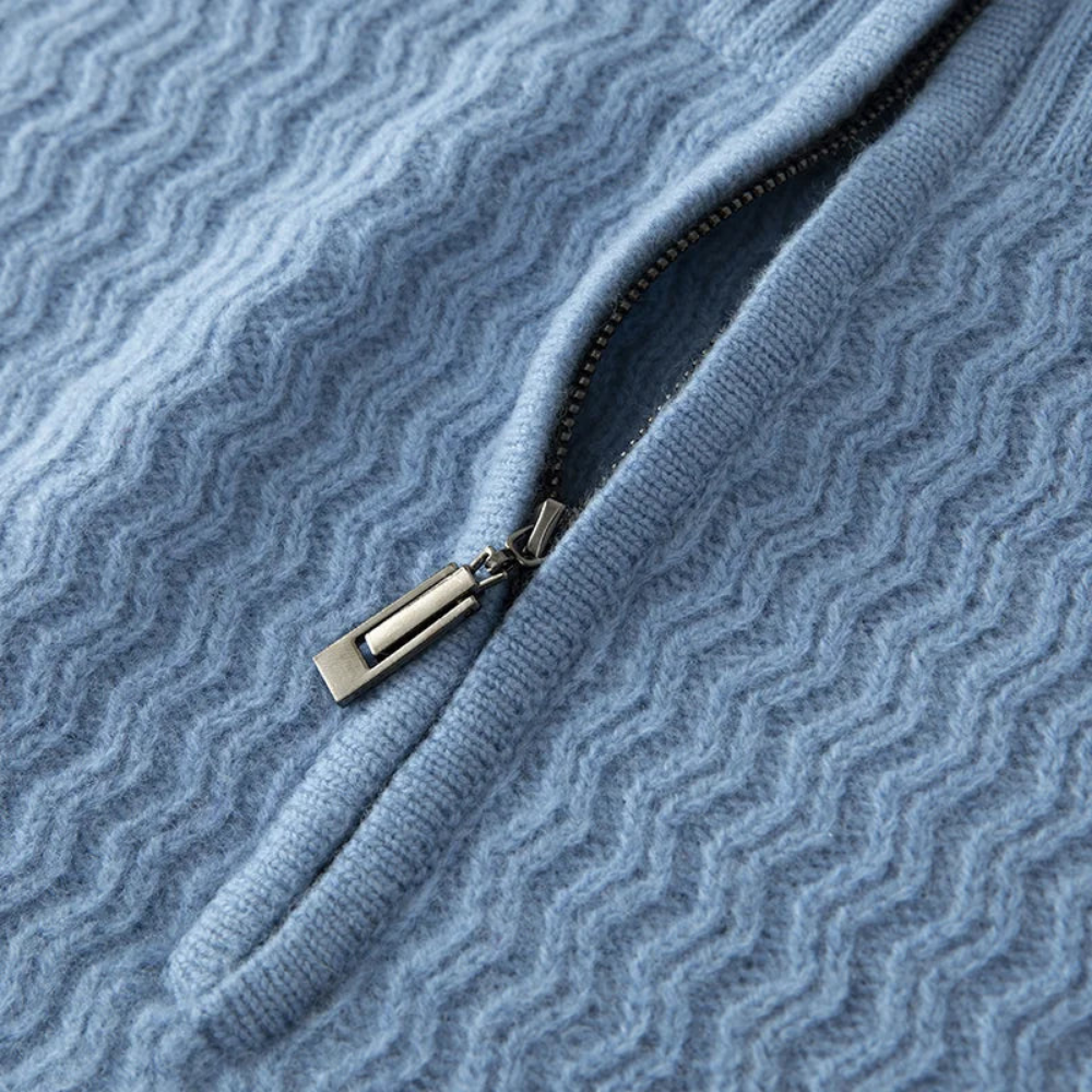 Luca - 100% Pure Wool Quarter Zip Sweater